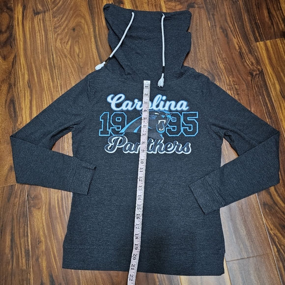 Carolina Panthers Hoodie Women Small Black Pull Over Hooded Sweater Ladies Top - Picture 4 of 5